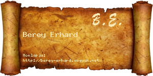 Berey Erhard névjegykártya